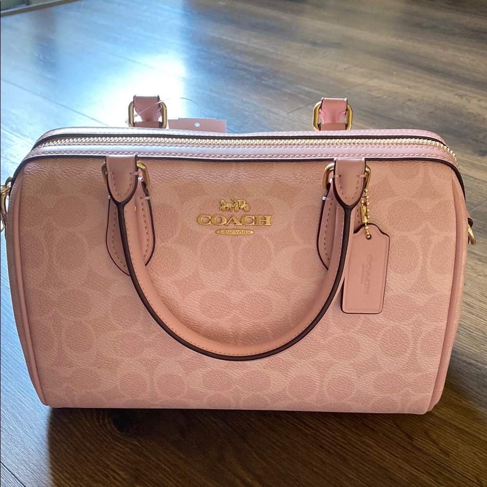 Coach Rowan Powder Pink Satchel Bag in Signature Canvas